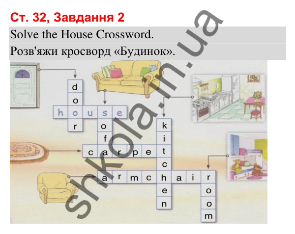 Сторінка 32, завдання 2 Відповідь до завдання 2, сторінка 32 (Lesson 8) - ГДЗ Робочий зошит Англійська мова 3 клас Карпюк 2025
