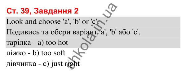 Сторінка 39, завдання 2 Відповідь до завдання 2, сторінка 39 (Lesson 12) - ГДЗ Робочий зошит Англійська мова 3 клас Карпюк 2025