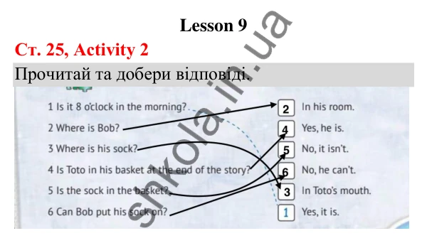 Відповідь до завдання Activity 2, сторінка 25 (Lesson 9) - ГДЗ Англійська мова 3 клас Карпюк 2025