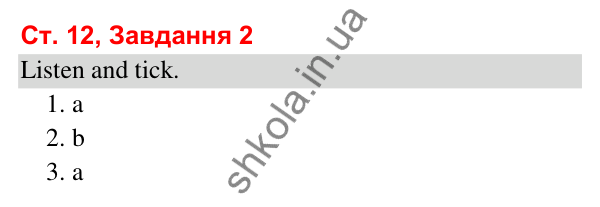 Відповідь до завдання 2, сторінка 12 (Module 2. Every day) - ГДЗ Робочий зошит Англійська мова 3 клас Мітчелл 2025