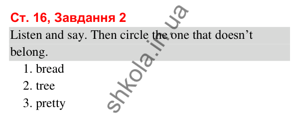Відповідь до завдання 2, сторінка 16 (Module 2. Every day) - ГДЗ Робочий зошит Англійська мова 3 клас Мітчелл 2025