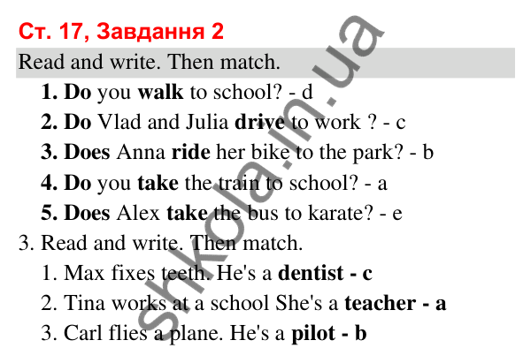 Відповідь до завдання 2, сторінка 17 (Module 2. Every day) - ГДЗ Робочий зошит Англійська мова 3 клас Мітчелл 2025