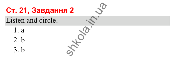 Відповідь до завдання 2, сторінка 21 (Module 3. Out and about) - ГДЗ Робочий зошит Англійська мова 3 клас Мітчелл 2025