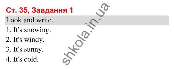 Відповідь до завдання 1, сторінка 35 (Module 4. Year in, year out) - ГДЗ Робочий зошит Англійська мова 3 клас Мітчелл 2025