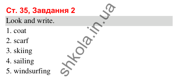 Відповідь до завдання 2, сторінка 35 (Module 4. Year in, year out) - ГДЗ Робочий зошит Англійська мова 3 клас Мітчелл 2025