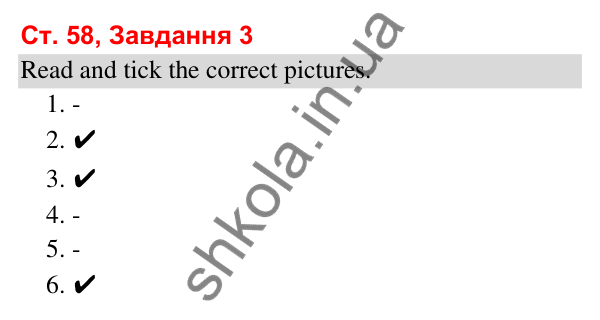 Відповідь до завдання 3, сторінка 58 (Module 7. Where were you yesterday?) - ГДЗ Робочий зошит Англійська мова 3 клас Мітчелл 2025