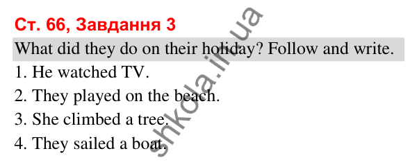 Відповідь до завдання 3, сторінка 66 (Module 8. On holiday) - ГДЗ Робочий зошит Англійська мова 3 клас Мітчелл 2025