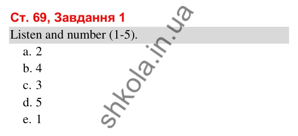 Відповідь до завдання 1, сторінка 69 (Module 8. On holiday) - ГДЗ Робочий зошит Англійська мова 3 клас Мітчелл 2025