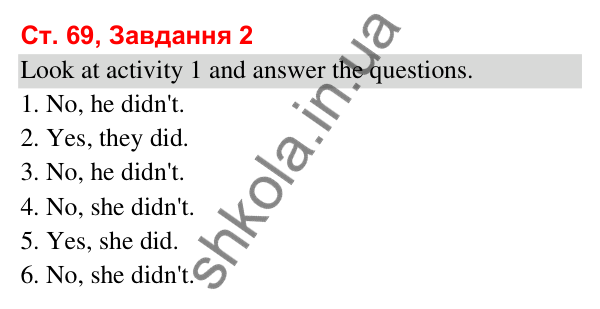 Відповідь до завдання 2, сторінка 69 (Module 8. On holiday) - ГДЗ Робочий зошит Англійська мова 3 клас Мітчелл 2025