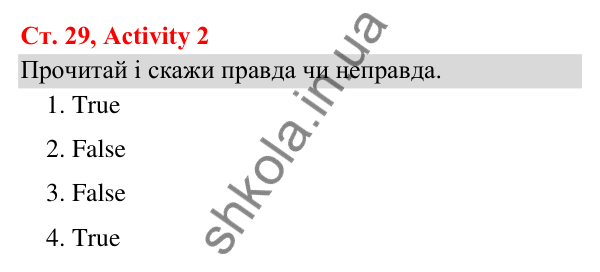 Відповідь до завдання Activity 2, сторінка 29 (Module 2. Every day) - ГДЗ Англійська мова 3 клас Мітчелл 2025