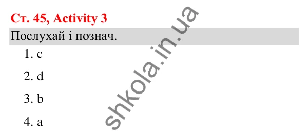 Відповідь до завдання Activity 3, сторінка 45 (Module 4. Year in, year out) - ГДЗ Англійська мова 3 клас Мітчелл 2025