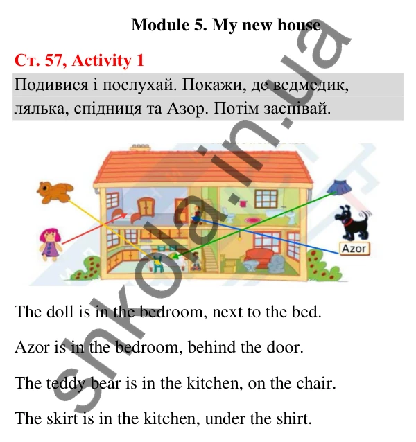 Відповідь до завдання Activity 1, сторінка 57 (Module 5. My new house) - ГДЗ Англійська мова 3 клас Мітчелл 2025