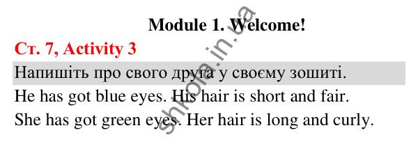 Відповідь до завдання Activity 3, сторінка 7 (Module 1. Welcome!) - ГДЗ Англійська мова 3 клас Мітчелл 2025