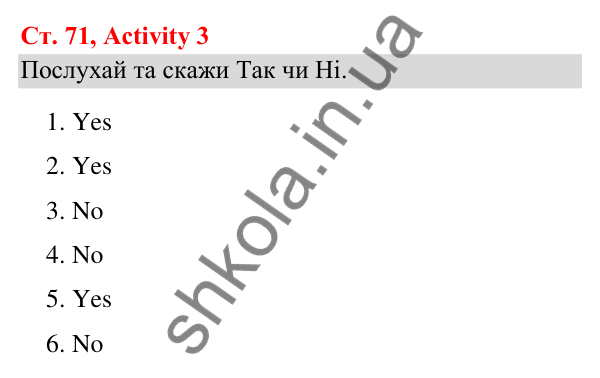 Відповідь до завдання Activity 3, сторінка 71 (Module 6. Food, please!) - ГДЗ Англійська мова 3 клас Мітчелл 2025