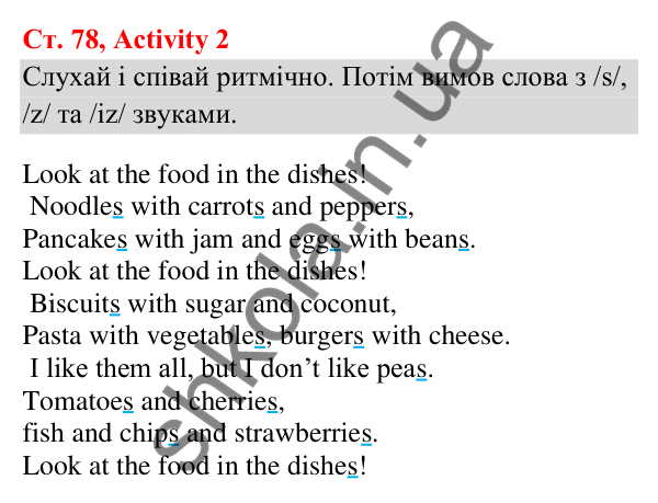 Відповідь до завдання Activity 2, сторінка 78 (Module 6. Food, please!) - ГДЗ Англійська мова 3 клас Мітчелл 2025
