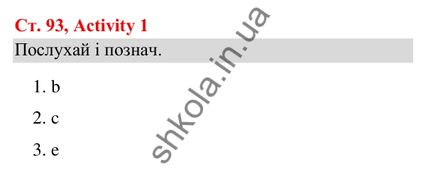 Відповідь до завдання Activity 1, сторінка 93 (Module 7. Where were you yesterday?) - ГДЗ Англійська мова 3 клас Мітчелл 2025