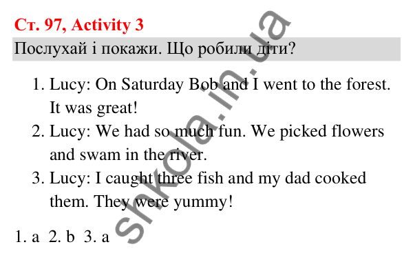 Відповідь до завдання Activity 3, сторінка 97 (Module 8. On holiday) - ГДЗ Англійська мова 3 клас Мітчелл 2025