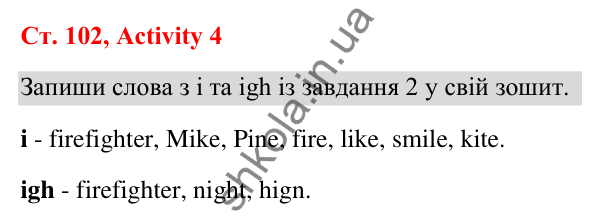 Відповідь до завдання Activity 4, сторінка 102 (Phonics) - ГДЗ Англійська мова 3 клас Пухта 2025