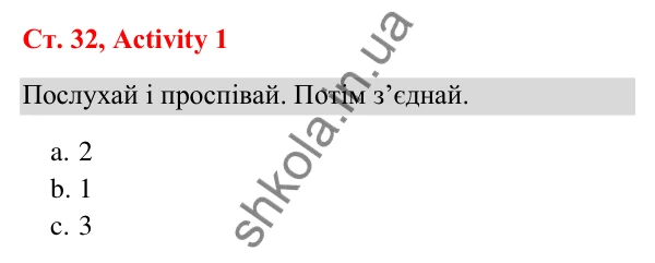Відповідь до завдання Activity 1, сторінка 32 (Unit 3. Where we live) - ГДЗ Англійська мова 3 клас Пухта 2025