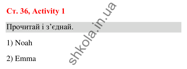 Відповідь до завдання Activity 1, сторінка 36 (Unit 3. Where we live) - ГДЗ Англійська мова 3 клас Пухта 2025