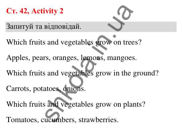 Відповідь до завдання Activity 2, сторінка 42 (Unit 4. The market) - ГДЗ Англійська мова 3 клас Пухта 2025