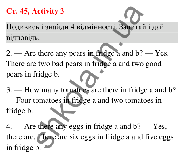 Відповідь до завдання Activity 3, сторінка 45 (Unit 4. The market) - ГДЗ Англійська мова 3 клас Пухта 2025