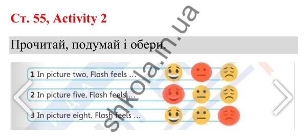 Відповідь до завдання Activity 2, сторінка 55 (Unit 5. My bedroom) - ГДЗ Англійська мова 3 клас Пухта 2025