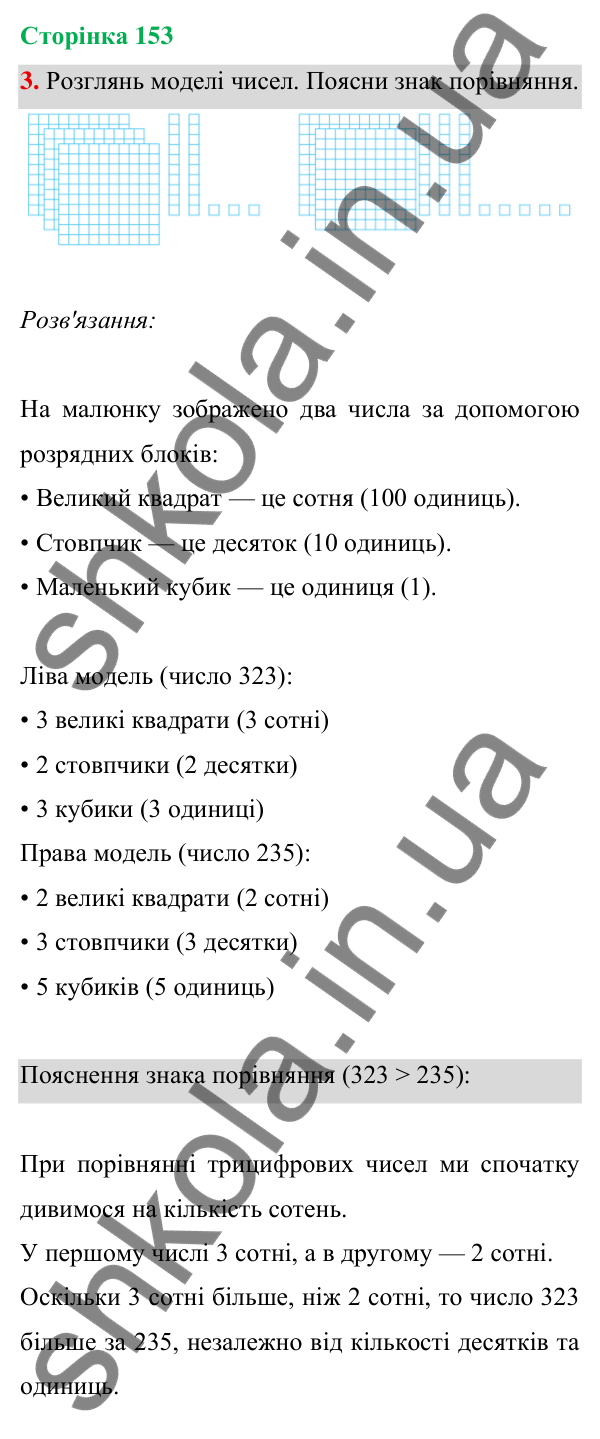 Відповідь до завдання 3 на сторінці 153 — ГДЗ Математика 3 клас Богданович 2025 частина 1