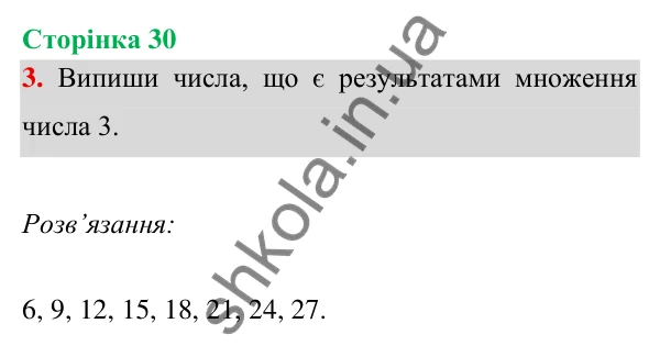 Відповідь до завдання 3 на сторінці 30 — ГДЗ Математика 3 клас Богданович 2025 частина 1
