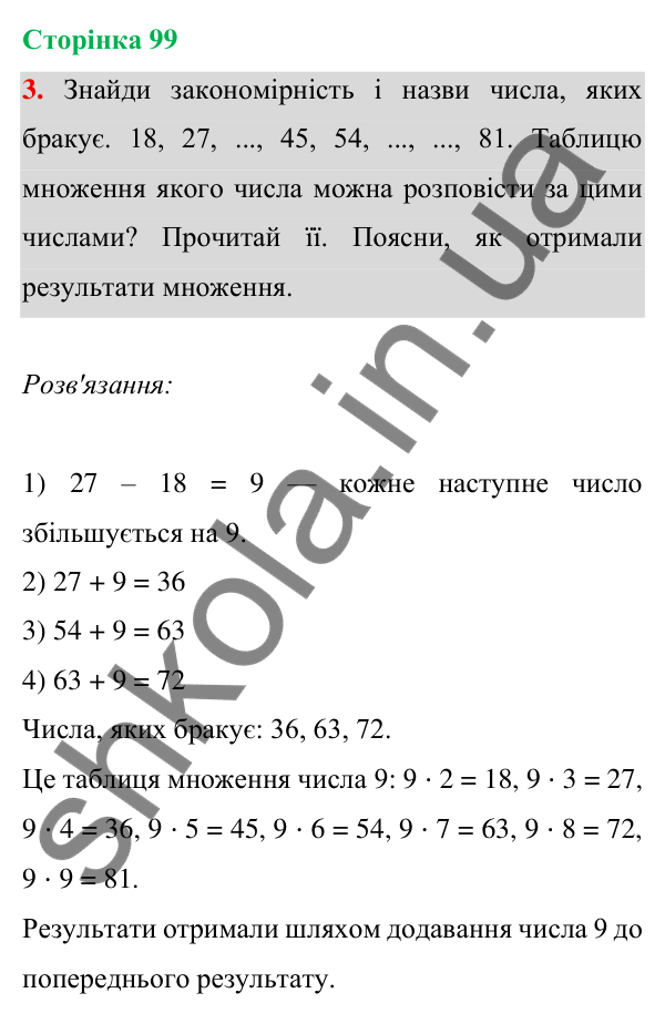 Відповідь до завдання 3 на сторінці 99 — ГДЗ Математика 3 клас Богданович 2025 частина 1