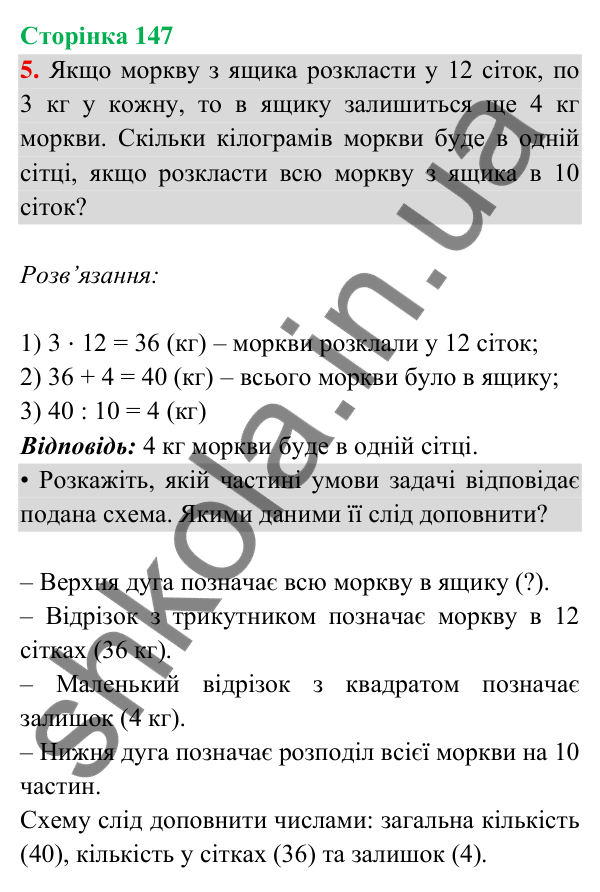 Відповідь до завдання 5 на сторінці 147 — ГДЗ Математика 3 клас Богданович 2025 частина 2