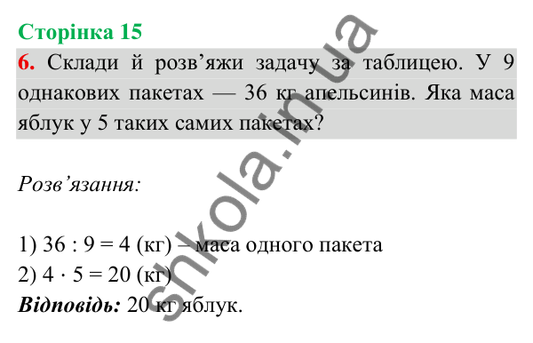Відповідь до завдання 6 на сторінці 15 — ГДЗ Математика 3 клас Богданович 2025 частина 2