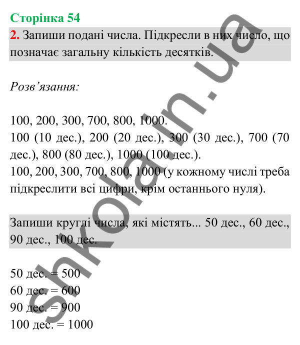 Відповідь до завдання 2 на сторінці 54 — ГДЗ Математика 3 клас Богданович 2025 частина 2