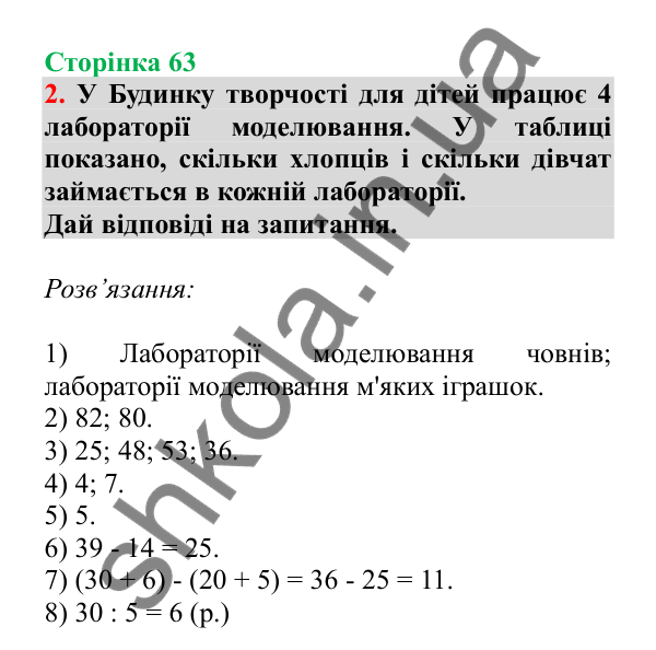 Урок 16, завдання № 2, сторінка 63 — ГДЗ Математика 3 клас Гісь 2025 частина 1