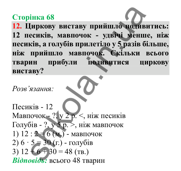 Урок 17, завдання № 12, сторінка 68 — ГДЗ Математика 3 клас Гісь 2025 частина 1