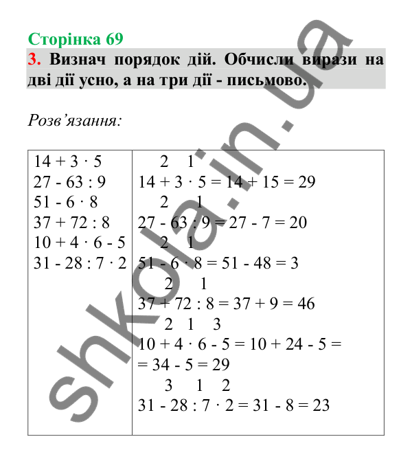 Урок 18, завдання № 3, сторінка 69 — ГДЗ Математика 3 клас Гісь 2025 частина 1