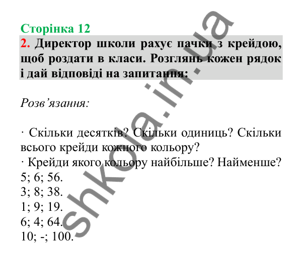 Урок 2, завдання № 2, сторінка 12 — ГДЗ Математика 3 клас Гісь 2025 частина 1