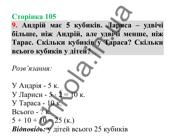 Урок 28, завдання № 9, сторінка 105 — ГДЗ Математика 3 клас Гісь 2025 частина 1