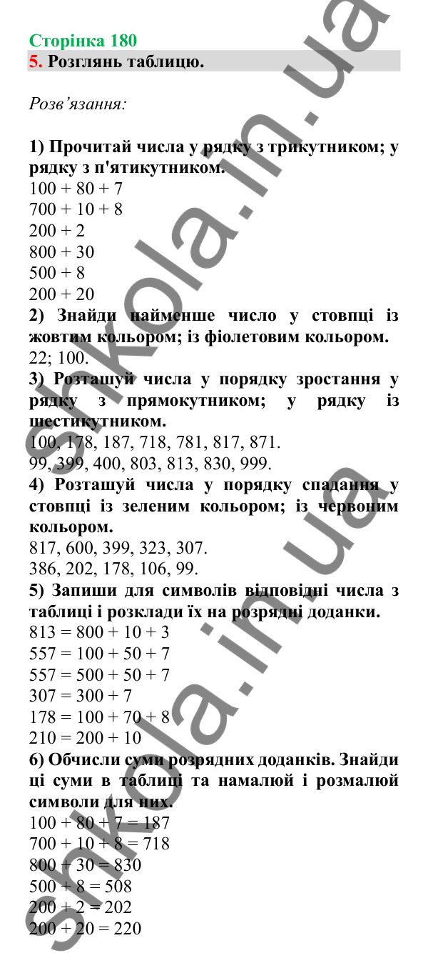 Урок 51, завдання № 5, сторінка 180 — ГДЗ Математика 3 клас Гісь 2025 частина 1