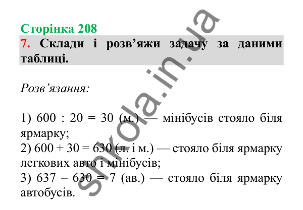 Урок 59, завдання № 7, сторінка 208 — ГДЗ Математика 3 клас Гісь 2025 частина 1
