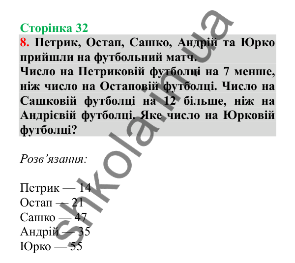 Урок 7, завдання № 8, сторінка 32 — ГДЗ Математика 3 клас Гісь 2025 частина 1