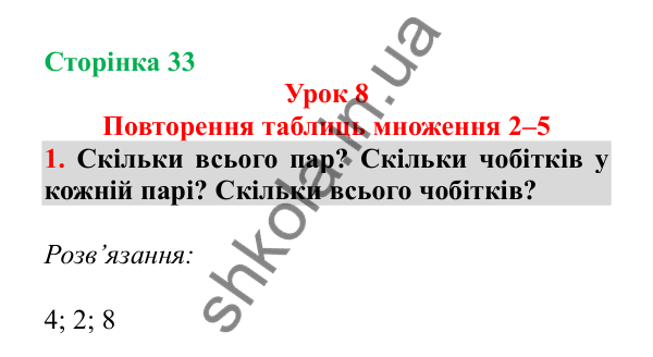 Урок 8, завдання № 1, сторінка 33 — ГДЗ Математика 3 клас Гісь 2025 частина 1