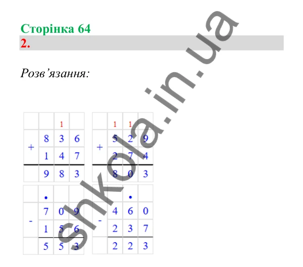 Урок 84-85, завдання № 2, сторінка 64 — ГДЗ Математика 3 клас Гісь 2025 частина 2
