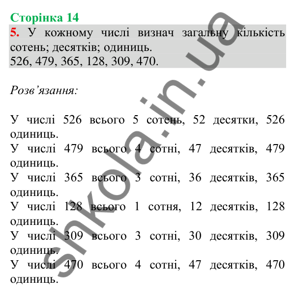 Відповідь до завдання 5 на сторінці 14 — ГДЗ Математика 3 клас Скворцова 2025 частина 2