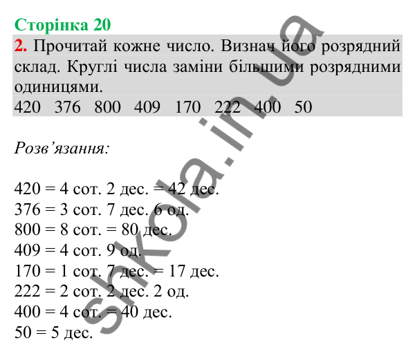 Відповідь до завдання 2 на сторінці 20 — ГДЗ Математика 3 клас Скворцова 2025 частина 2