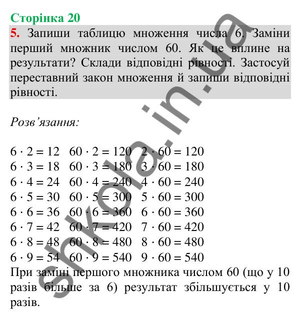 Відповідь до завдання 5 на сторінці 20 — ГДЗ Математика 3 клас Скворцова 2025 частина 2