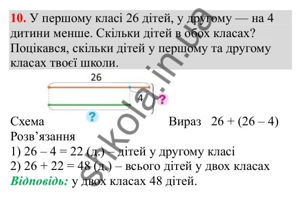 Відповідь до завдання № 10, сторінка 5 - ГДЗ Математика 3 клас Заїка 2025 частина 1