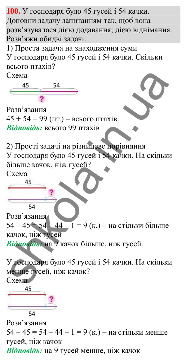 Відповідь до завдання № 100, сторінка 24 - ГДЗ Математика 3 клас Заїка 2025 частина 1