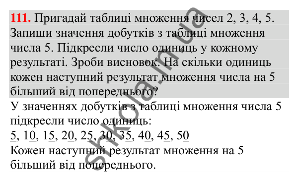 Відповідь до завдання № 111, сторінка 26 - ГДЗ Математика 3 клас Заїка 2025 частина 1
