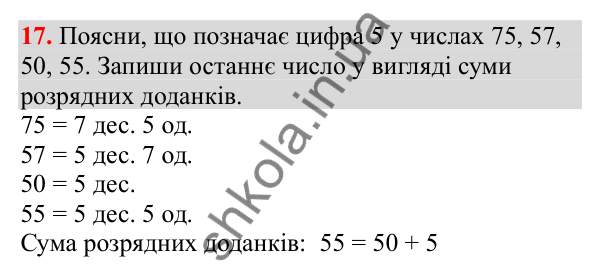 Відповідь до завдання № 17, сторінка 6 - ГДЗ Математика 3 клас Заїка 2025 частина 1